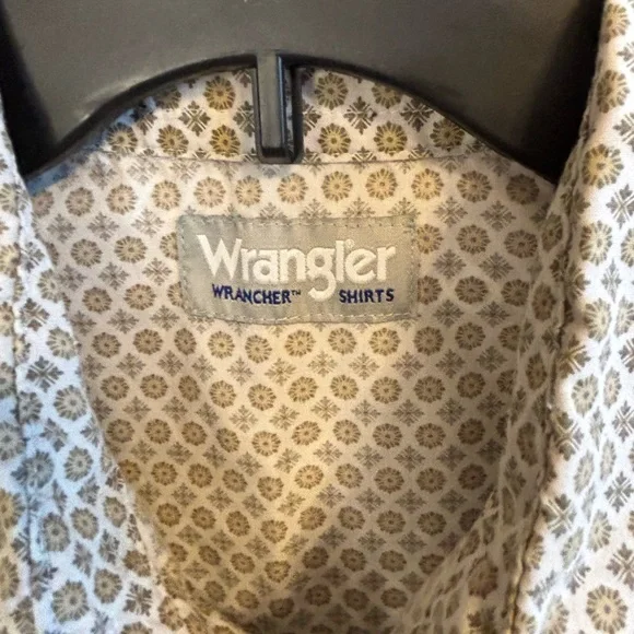 Wrangler Wrancher Western Snap Shirt Mens Large Geometric Print Short Sleeve - Picture 2 of 5